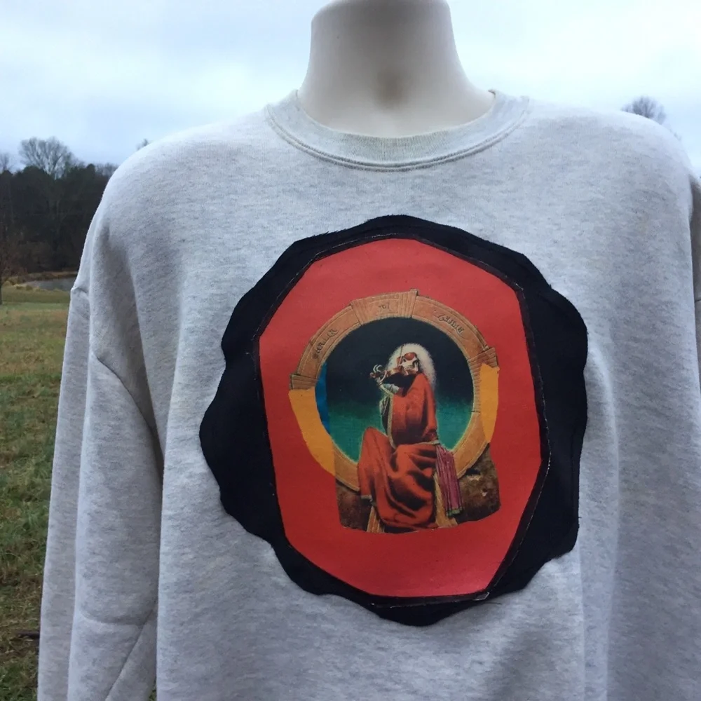 Grateful Dead Patch Upcycled 1990 Sweatshirt - Picture 9 of 10